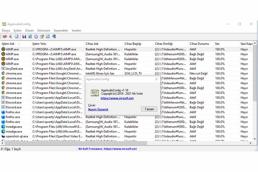 AppAudioConfig v1.16 Türkçe Çeviri