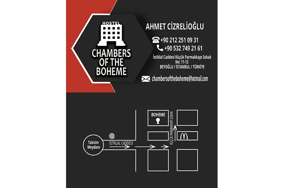 Chambers Of The Boheme Hostel için kartvizit tasarımı