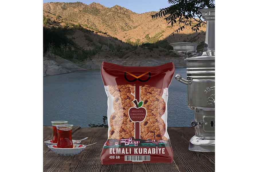 Elmalı kurabiye ambalajı tasarımı amasya elması
