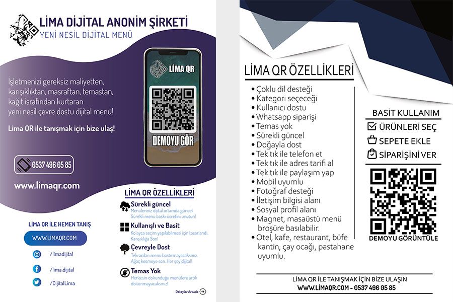 Owl Tasarım lima qr broşür tasarımı