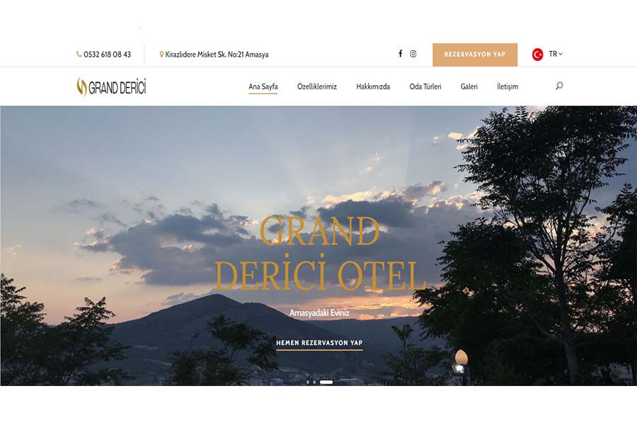 amasya grand derici otel amasya web tasarım