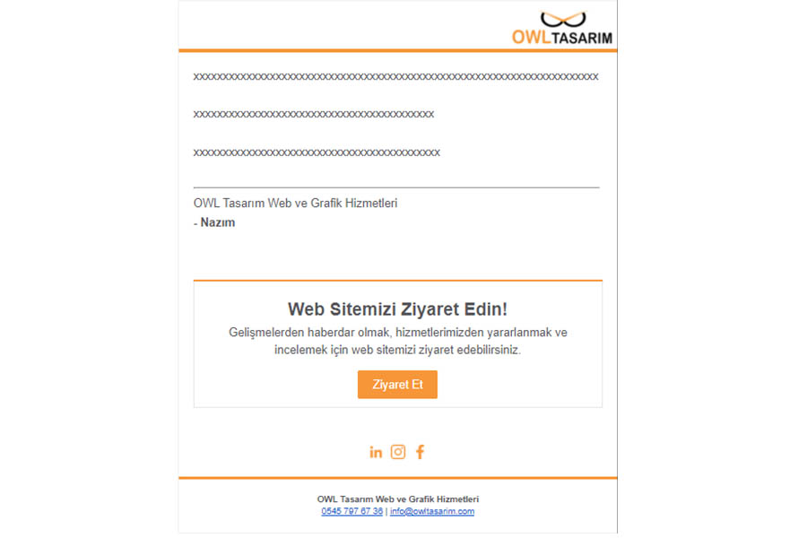 E-Mail şablonu